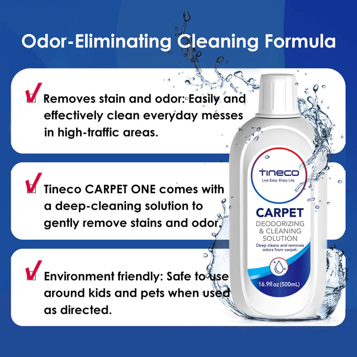 TINECO CARPET ONE SERIES DEODORIZING & CLEANING SOLUTION: 16.9 FL OZ (500ML) / 33.8 FL OZ (1L) TINECO CARPET ONE SERIES DEODORIZING & CLEANING SOLUTION: 16.9 FL OZ (500ML) / 33.8 FL OZ (1L)